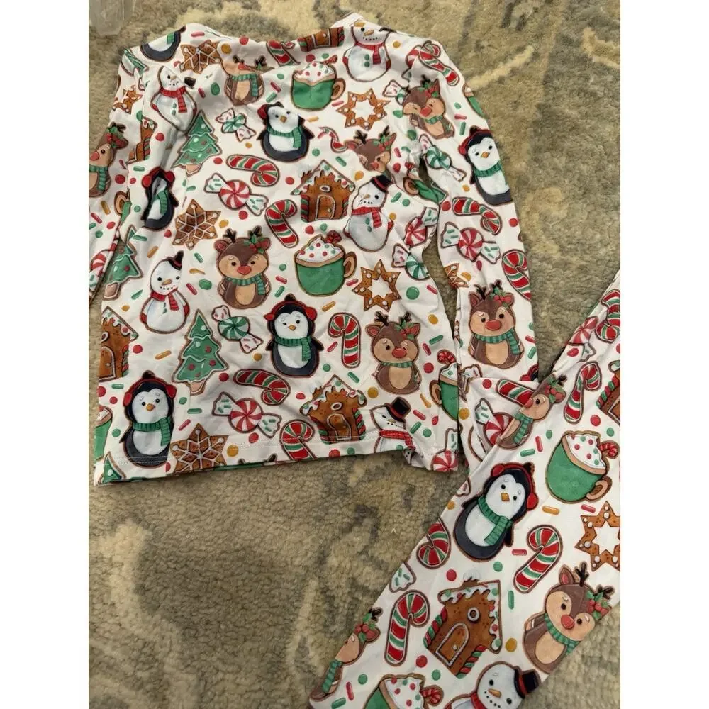 POSH PEANUT Bamboo LONG SLEEVE LOUNGEWEAR PAJAMA & PANTS COOKIE MEDLEY 3/4T NWT